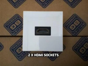 2 x BG HDMI Socket White Insert Euro Module 1 Gang Rear Connection EMHDMIW - Picture 1 of 4