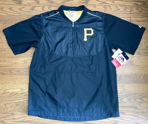 Majestic Pittsburgh Pirates 1/4 Zip Short Sleeve Pullover Youth XL 18 Cool Base Cover