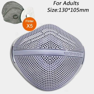 Washable Reusable Face Mask Carbon Filter Mouth Nose Separate Mask Anti Haze Set - Image 1 of 4