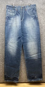 Eight 732 Mens 34x33 Thick Stitching Baggy Y2K Flap Pocket 8 90s Retro Hip Hop - Picture 1 of 18