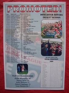 Doncaster Rovers League Two Promotion 2017 - Souvenir Print - Bild 1 von 1