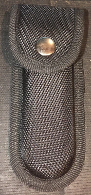 Funda de cinturón de nailon reforzado en caja dura negra para cuchillo plegable de 5" NUEVA SELLADA Foto 1 de 3