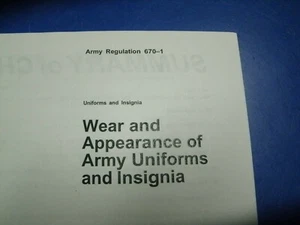MANUAL WEAR AND APPEARANCE OF UNIFORMS AND INSIGNIA SEPT 1992 - Picture 1 of 8
