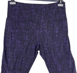 Style & Co. Womens Size Large Yoga Leggings Black Purple - Picture 1 of 8