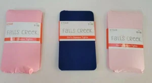 Girls Falls Creek Brand Pink - Navy Blue Opaque Nylon Blend Tights 7-10 12-16 - Bild 1 von 5