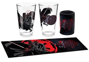 Disney Star Wars Darth Vader Gift Pack 2 Glasses 1 Can Cooler 1 Table Runner - Picture 1 of 1
