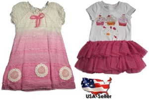 Baby Sara Toddler & Girls Short Sleeve Dresses - Assorted Fabrics Styles Colors - Picture 1 of 5