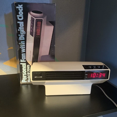 Vintage Sanyo Alarm Clock - Vintage Fan Clock Digital 120v USA Power Space Age Cover