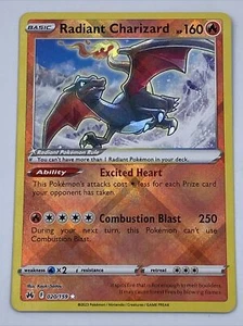 JCC Pokémon: Radiante CHARIZARD Espada y Escudo Corona Zenith 020/159 Radiante Raro - Imagen 1 de 7