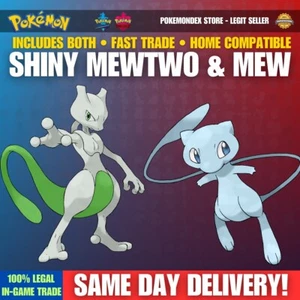 Pokemon Sword And Shield | ✨ SHINY MEWTWO AND SHINY MEW ✨BUNDLE • FAST TRADE ✨ - Picture 1 of 2