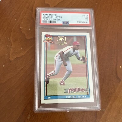 1991 Topps Desert Shield #312 CHARLIE HAYES PSA 5 PHILLIES AUTHENTIC - Image 1 of 4