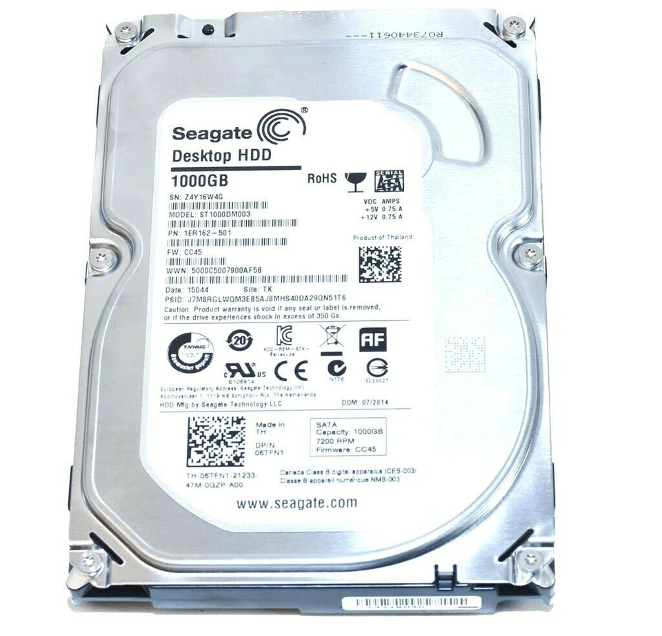 Seagate Barracuda 1TB 7200RPM Interne Festplatte (ST1000DM003)