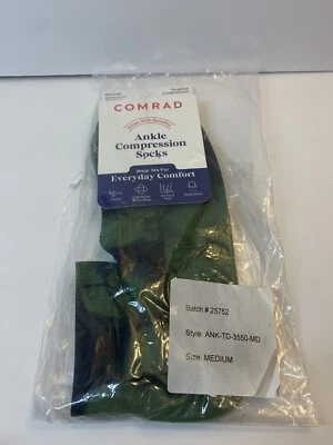 COMRAD Ankle Compression Socks, Cactus Twist Green, Medium - NWT, FAST SHIP - Image 1 of 3