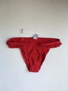 Freya Nouveau swim suit bikini bottoms red textured ruffle XS, NEW with TAGS - Picture 1 of 6