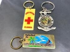 Set of 3 Vintage Souvenir Keyring FLORIDA USA Keychain DAYTONA BEACH Porte-Clés