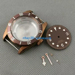 41mm Bronze Plated Watch Case Dial Hands Sapphire glass Fit NH35 NH36 movement - Picture 1 of 6