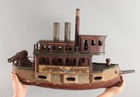 Large Antique circa-1900 Folk Art Ship Model, Ida May, Unique, NO RESERVE