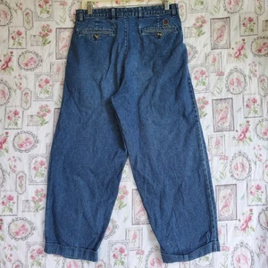 Vintage 90s Tommy Hilfiger Blue Jean Pants Men’s Size 32x30 Pleated Cuffed Y2k - Picture 1 of 7