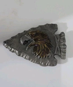 Vintage Siskiyou Pfeilspitze Adler Gürtelschnalle T-92 Zinn Made in USA - Bild 1 von 8
