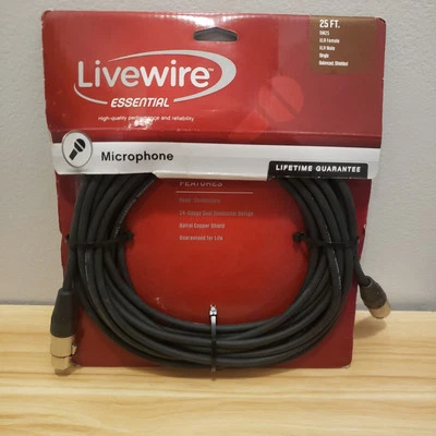 Cable de micrófono Livewire Essential de 25 pies negro Foto 1 de 2