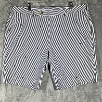 Pantalones Cortos Brooks Brothers Para Hombre 40 Seersucker Bermudas Palmera Bordados Preppy Foto 1 de 4
