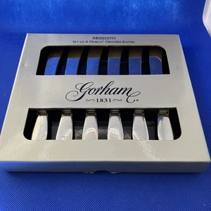 GORHAM MEREDITH HORS D' OEUVERS MESSER 6 STÜCK UNBENUTZT NOCH NEU IN BOX - Bild 1 von 4