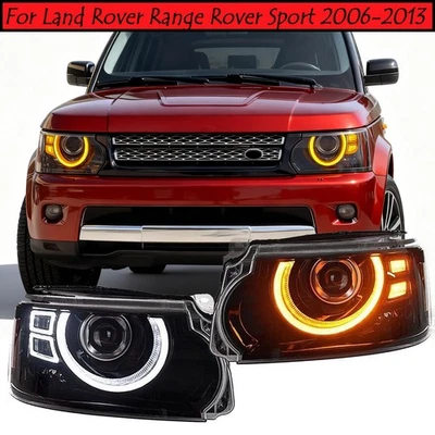 Par de conjunto de farol dianteiro de LED para Land Rover Range Rover Sport 2006-2013  - Imagem 1 de 4