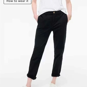 Neu mit Etikett J. Crew High Rise Girlfriend Chino Hose schwarz Karriere locker klassisch Größe 4P - Bild 1 von 13