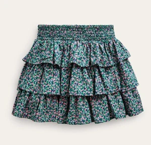 Mini Boden Girls Tiered Pebble Blue Micro Flower Skirt Size 11-12Y - Picture 1 of 4
