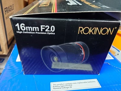 Rokinon Camera 16M-C 16mm f/2.0 Aspherical UMC Wide Angle Lens For Fujifilm X  - Image 1 of 4
