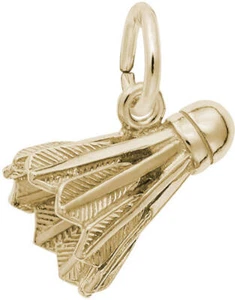 10K or 14K Gold Badminton Birdie Charm by Rembrandt - Picture 1 of 3