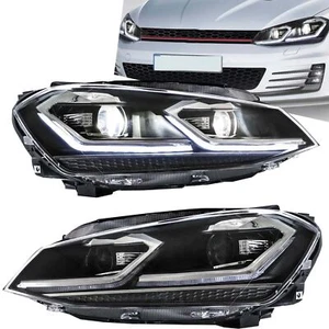 For 2018-2021 Volkswagen Golf MK7.5 FULL LED Headlights Lamps Fits Halogen Model - Picture 1 of 13