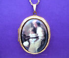 Mom Porcelain Mother With Daughter Cameo Costume Jewelry Locket Pendant Necklace