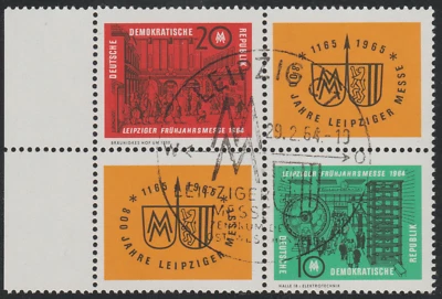 DDR 1964 SC# 691 - 692a - Leipzig Spring Fair - Block of 4 - CTO - M-NH Lot # M1 - Image 1 of 2