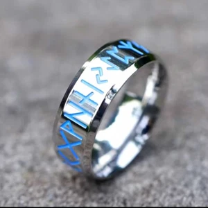 Viking Ring, Silver Rune, Size 12 - Picture 1 of 1