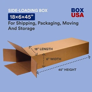 5Pack Electric Guitar Cardboard Box Side Loading Corrugated 18" L X 6" WX45 NEW - Picture 1 of 6