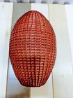 VTG Tall Woven Wicker Wood Rattan Cane Pine Palace Statement Vase Beehive Coil