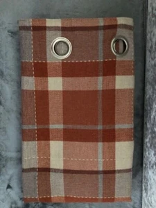 NEXT Natural GINGER RUSTIC WOVEN CHECK EYELET LIND SINGLE DOOR CURTAIN 53 x 90" - Picture 1 of 10