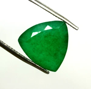 AAA++ Columbian Green Emerald Trillion Cut 6 to 8 Ct Certified Loose Gemstone - Picture 1 of 4