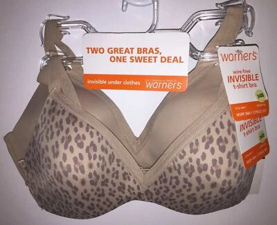 Sujetador Warner's Sin Alambres Acolchado Sin Costuras Copa Invisible Forrado DOS 2 Sujetadores Camiseta 4011 Foto 1 de 4