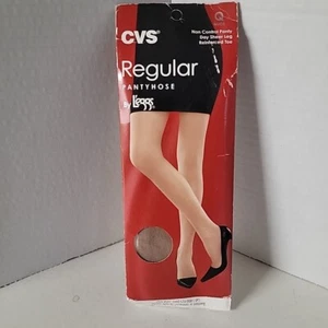 Ladie's Pantyhose - Size Q - Tan Reinforced Toe - 1 Pair Leggs - Picture 1 of 2