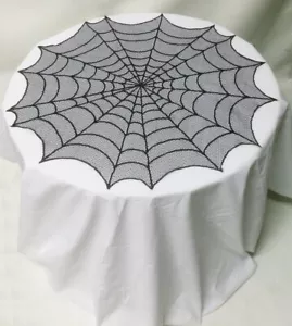 Tovaglia Pizzo 30" Topper Tavolo Centrino Nero Ragnatela Halloween Sala da Pranzo - Foto 1 di 5