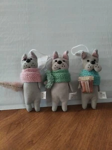 Target Wondershop Complete Set of 3 Dog Christmas Ornaments Plush Cute Scarf - Picture 1 of 4