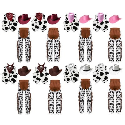 Niñas Niños Chaleco Pantalones Niños Disfraz Festival Trajes Bandana Ropa de Baile Sombrero Foto 1 de 2
