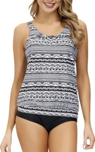 Jasambac Geometric Two Piece Tankini Swimsuits XXL - Picture 1 of 7