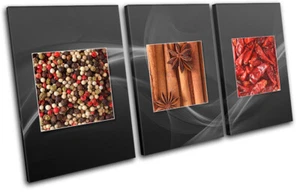 Kräuter Gewürze Indisch Essen Küche LEINWAND WANDBILD Bild Druck VA - Bild 1 von 1