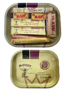 Juego de bandejas para fumar regalo de Navidad molinillo crudo puntas de papel de liar soporte rollos Reino Unido - Imagen 1 de 4
