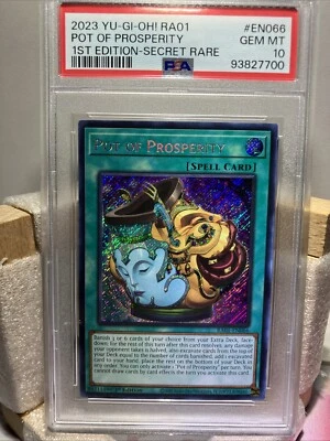 2023 Yugioh Psa 10 Pot Of Prosperity 1st Ed Secret Rare Ra01-En066 - Image 1 of 4
