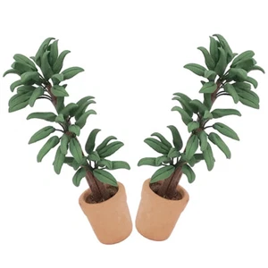 2pcs Doll House Miniature Model Doll House Plant Money Tree Plants Mini Potted - Picture 1 of 12