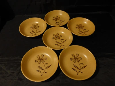 6 assiettes creuses en grés,motif floral - Photo 1/4